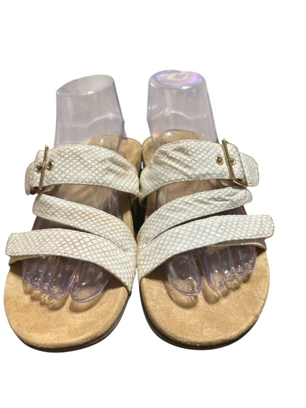 Vionic Skylar Sandals Women Size 8 Leather White Snakeskin